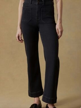 Faherty Stretch Terry Patch Pocket Ankle Pant Onyx Black Size 30
